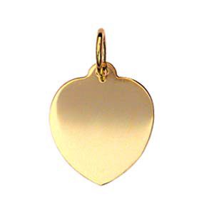 9ct Gold 16x14mm plain heart Disc Pendant