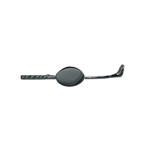 Silver 58x12mm Golf club with a plain Disc Pendant Brooch