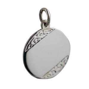 Silver Engraved or Patterned Disc Pendants