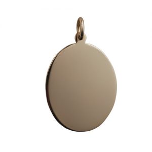 9ct Gold 27x21mm oval plain Disc Pendant