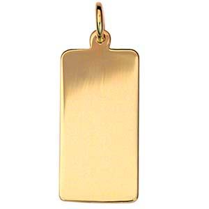 18ct Gold 26x13mm plain rectangular Disc Pendant