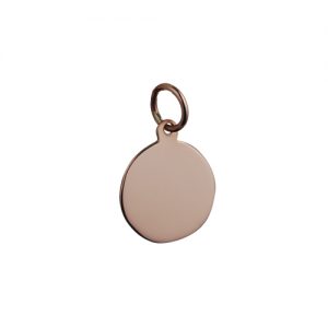 9ct Rose Gold 13mm round plain Disc Pendant