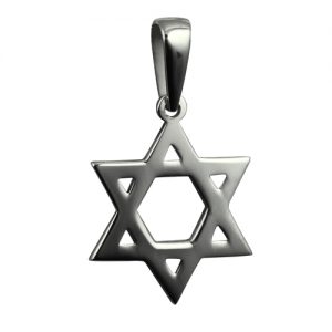 Silver 25x22mm plain Star of David Pendant on a bail loop
