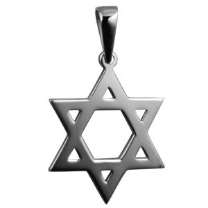 Silver 31x27mm plain Star of David Pendant on a bail loop