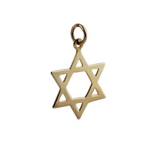 9ct Gold 21x17mm plain Star of David Pendant