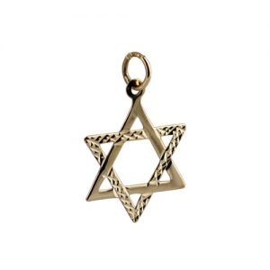 9ct Gold 21x17mm diamond cut Star of David Pendant