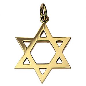 9ct Gold 23mm plain Star of David Pendant