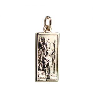 9ct Gold 26x13mm rectangular St Christopher Pendant