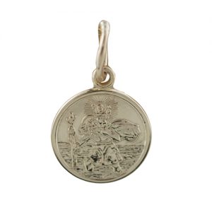 Children's 9ct Gold 10mm round St Christopher Pendant