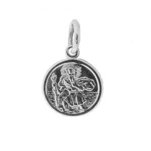 Children's Silver 10mm round St Christopher Pendant