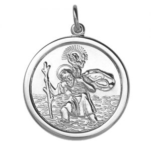 Silver Round St Christopher Pendants