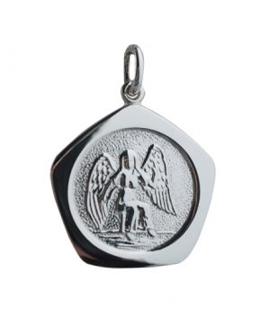Silver 21mm five sided pentagon Virgo Zodiac Pendant