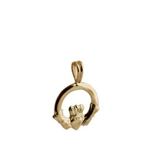 9ct Gold 20x15mm plain Claddagh Pendant