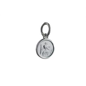 Silver 8mm round St Christopher Pendant or Charm