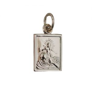 9ct Gold 12x10mm rectangular St Christopher Pendant or Charm