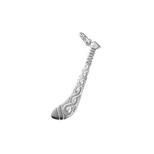 Silver 28x6mm hand engraved Hurley Stick Pendant