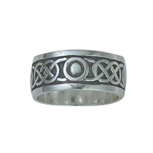 Silver oxidized 8mm celtic Wedding Ring Sizes L-Q