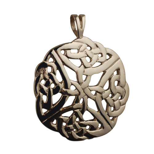9ct Gold 27mm round celtic knot design Pendant