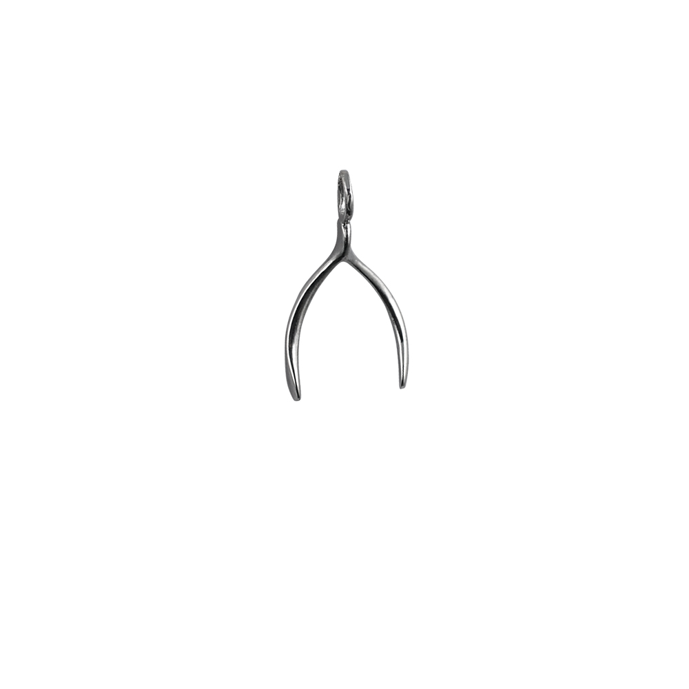 Silver 20x13mm Wishbone Pendant or Charm