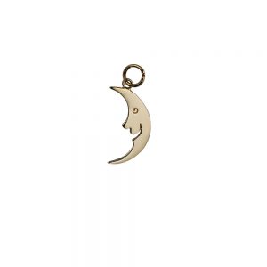 9ct Gold 8x20mm smiling Half Moon/Sun Pendant or Charm