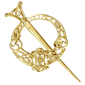 9ct Gold 48x30mm Tara Filigree Brooch