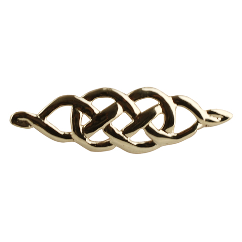 9ct Gold 9x35mm celtic knot design Brooch