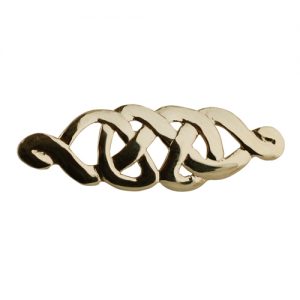 9ct Gold 12x40mm celtic knot design Brooch