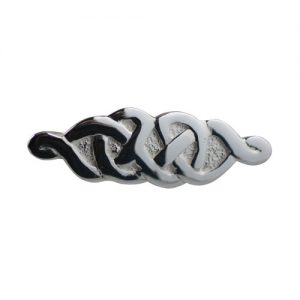 Silver 13x40mm celtic knot design Brooch