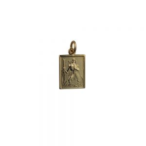 9ct Gold 19x14mm rectangular St Christopher Pendant