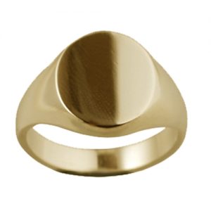 Gold Plain Oval Signet Rings