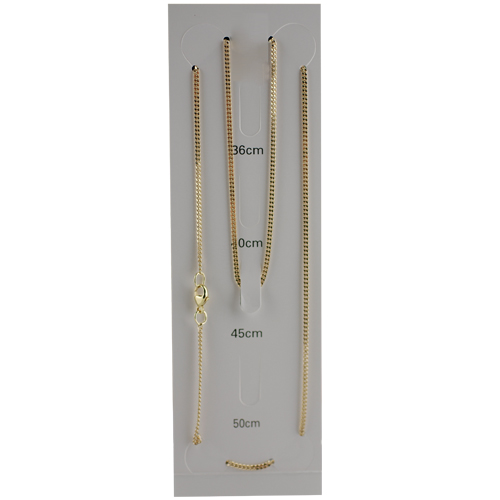 9ct Gold 1.8mm wide bright cut Curb Pendant Chain 16 - 24 Inches - Image 3