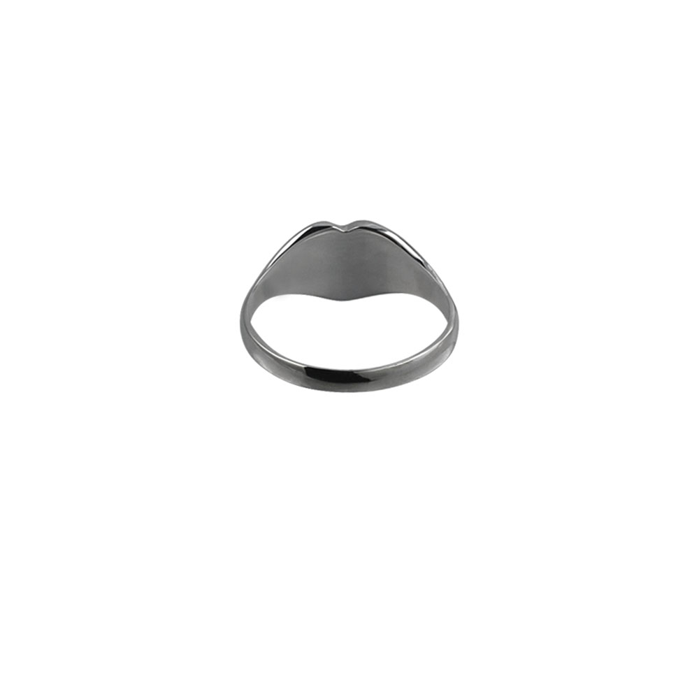 Silver 9x9mm solid plain heart shaped Signet Ring Sizes J-Q - Image 3