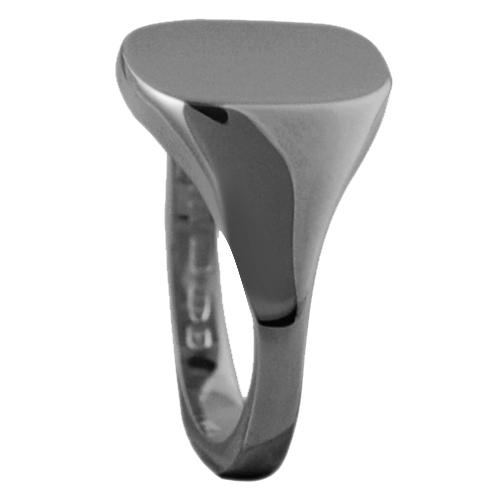 18ct White Gold 12x10mm solid plain cushion Signet Ring Sizes J-S - Image 3