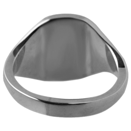 18ct White Gold 12x10mm solid plain cushion Signet Ring Sizes J-S - Image 4