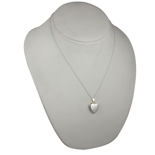 Silver 21x19mm heart shaped hand engraved Locket with a 1mm wide rolo Chain - Image 6