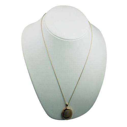 9ct Gold 35x26mm oval plain Locket with a 1.4mm wide belcher Chain 24 inches - Image 6