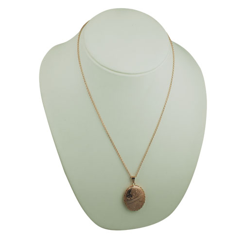 9ct Rose Gold 37x28mm oval hand engraved twisted wire edge Locket with a 2.2mm wide belcher Chain 22 inches - Image 6