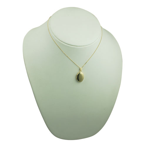 18ct Gold 22x15mm oval plain Locket with a 1mm wide curb Chain 16 inches Only Suitable for Children - Image 7