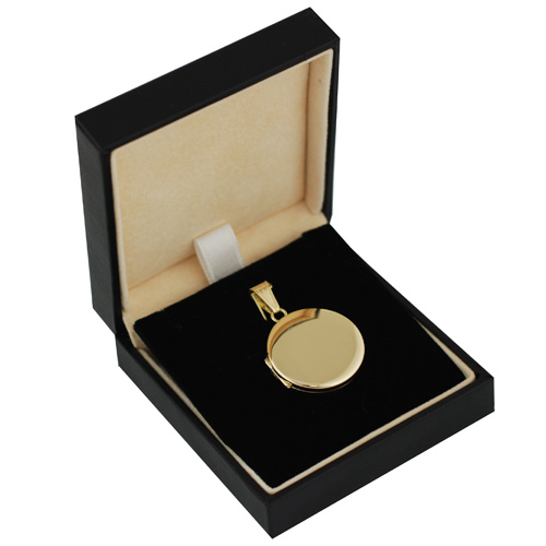 9ct Gold 23mm round plain flat Locket - Image 4