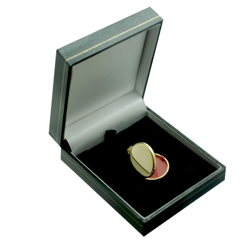 18ct Gold 23mm round plain flat Locket - Image 5