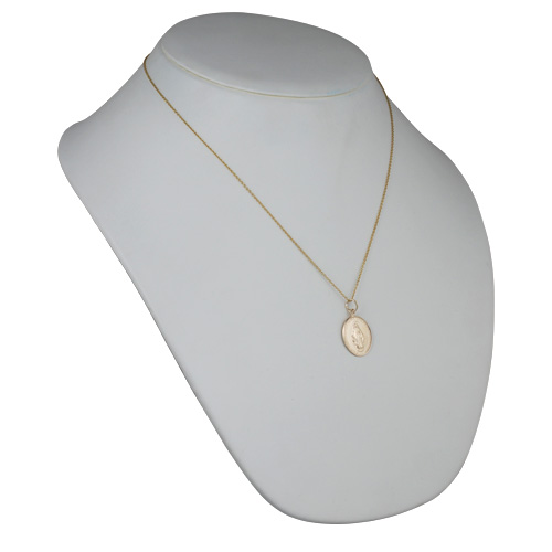 9ct Gold 20x16mm oval Miraculous Medallion Medal Pendant with a 1.1mm wide cable Chain 20 inches - Image 5