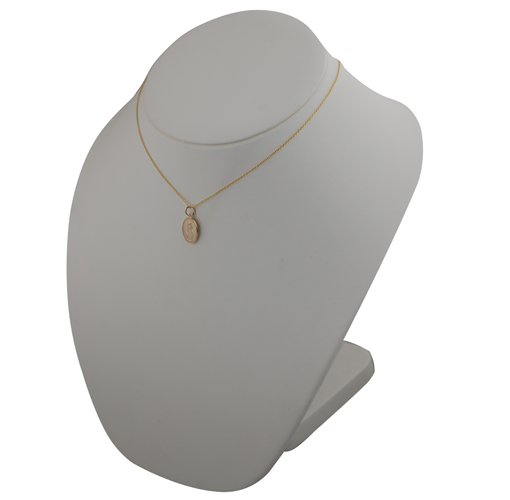 9ct Gold 16x11mm oval Miraculous Medallion Medal Pendant with a 1.1mm wide cable Chain 16 inches Only Suitable for Children - Image 4