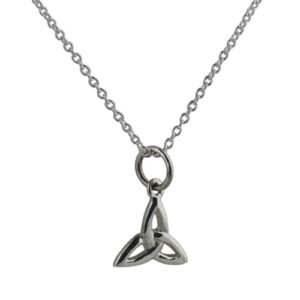Silver 11x11mm celtic Trinity knot Pendant with a 1mm wide rolo Chain 24 inches