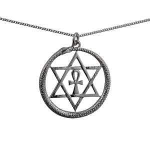 Silver 36mm round Eternal Life Pendant with a 1.3mm wide curb Chain 18 inches