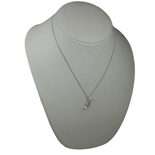 Silver 28x11mm plain palace script Initial F Pendant with a 1.3mm wide curb Chain 20 inches - Image 4