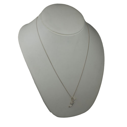 Silver 28x11mm plain palace script Initial F Pendant with a 1.3mm wide curb Chain 24 inches - Image 4