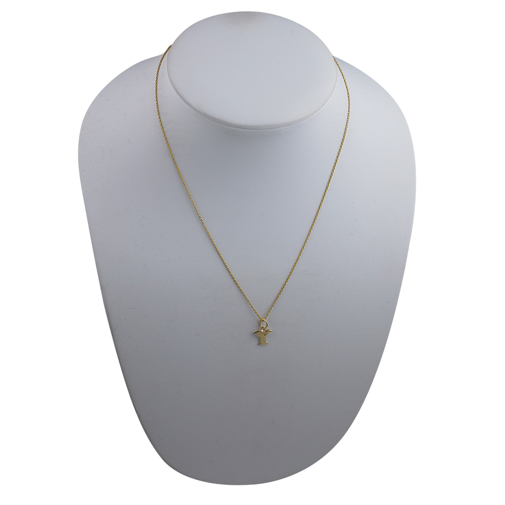 9ct Gold 11x12mm plain Initial Y Pendant with a 1.1mm wide cable Chain - Image 3