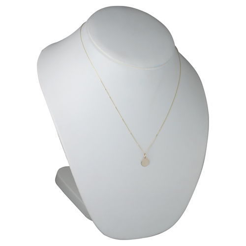 9ct Gold 10mm plain round Disc Pendant with a 0.6mm wide curb Chain 20 inches - Image 4