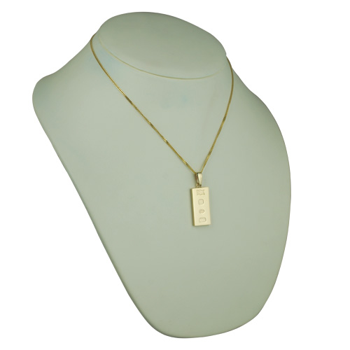 9ct Gold 30x15mm solid display hallmark Ingot 1/2oz Pendant on a bail loop with a 1.8mm wide curb Chain 18 inches - Image 4