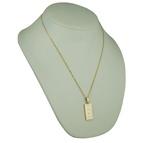 9ct Gold 30x15mm solid display hallmark Ingot 1/2oz Pendant on a bail loop with a 1.8mm wide curb Chain 22 inches - Image 4